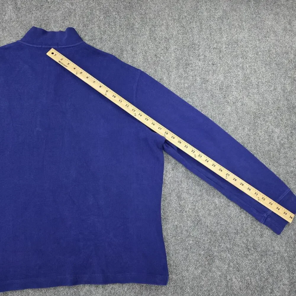 Polo Ralph Lauren Sweater Mens XXL Blue 1/4 Zip Pullover Red Pony Knit Preppy - Picture 9 of 16